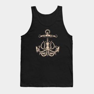 Anchor and Octopus Drawing Art Tank Top